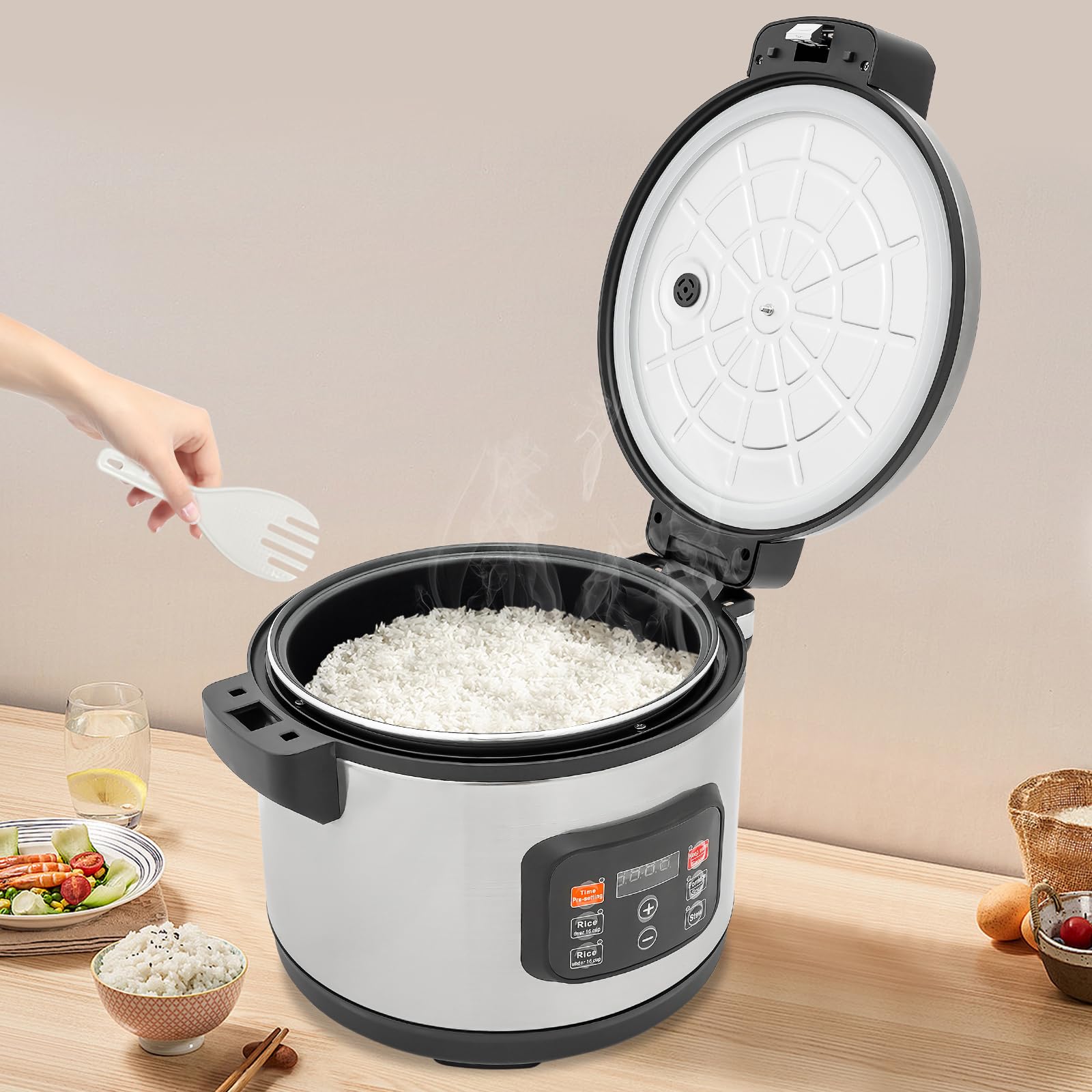 Rice Cooker,13L Commercial Electric Rice Cooker,1850W Large Capacity Rice Cooker,Fast Cooking for Restaurants Canteens Schools