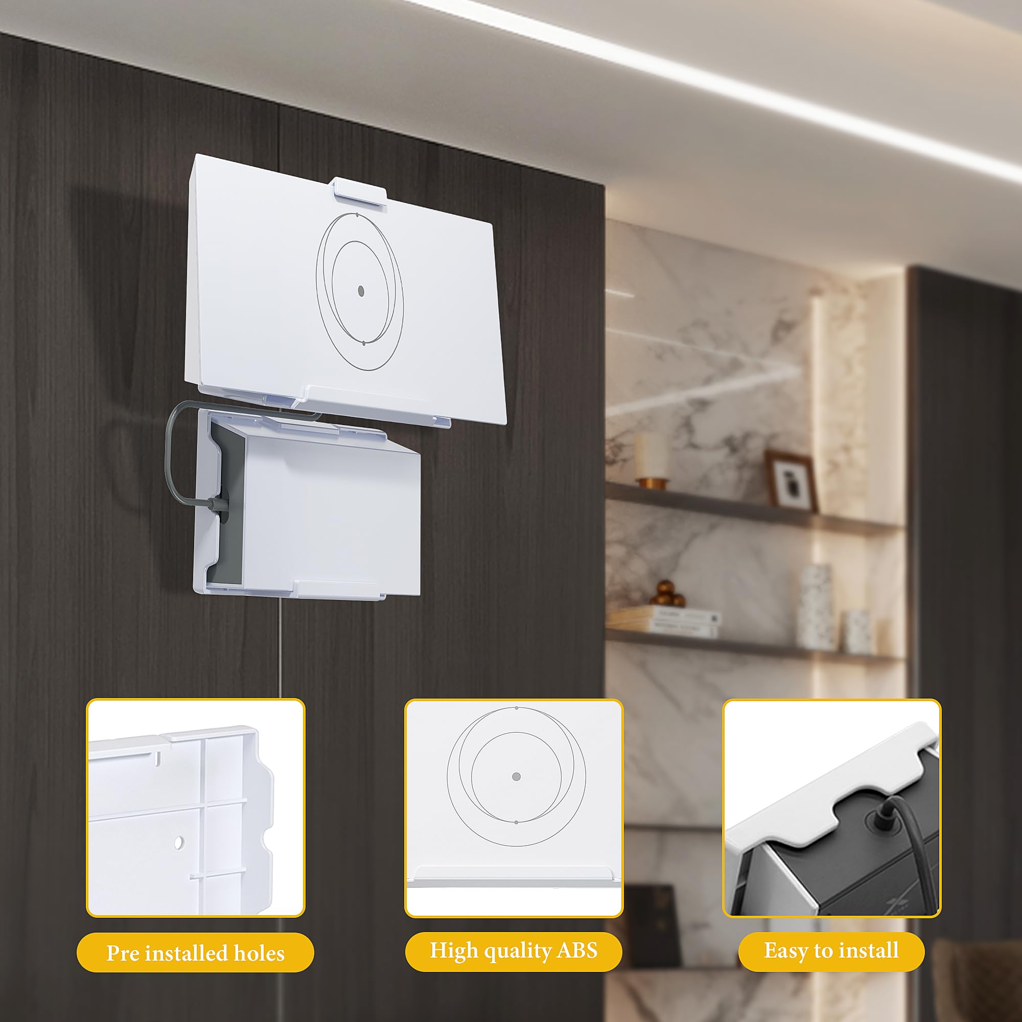 Router Wall Mount for Starlink Gen 3,All in One V3 Mesh Router and Power Supply Mounting Kit,for StarLink V3&Gen3 HP Standard Route