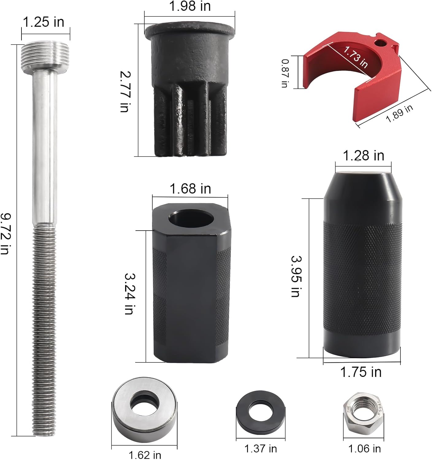 9U-6891 Injector Sleeve Removal Tool Install Kit 9U-7227 Injector Height Tool J-38587-a Engine Barring Socket for CAT Caterpillar 3406E C-15 C-16 Engines