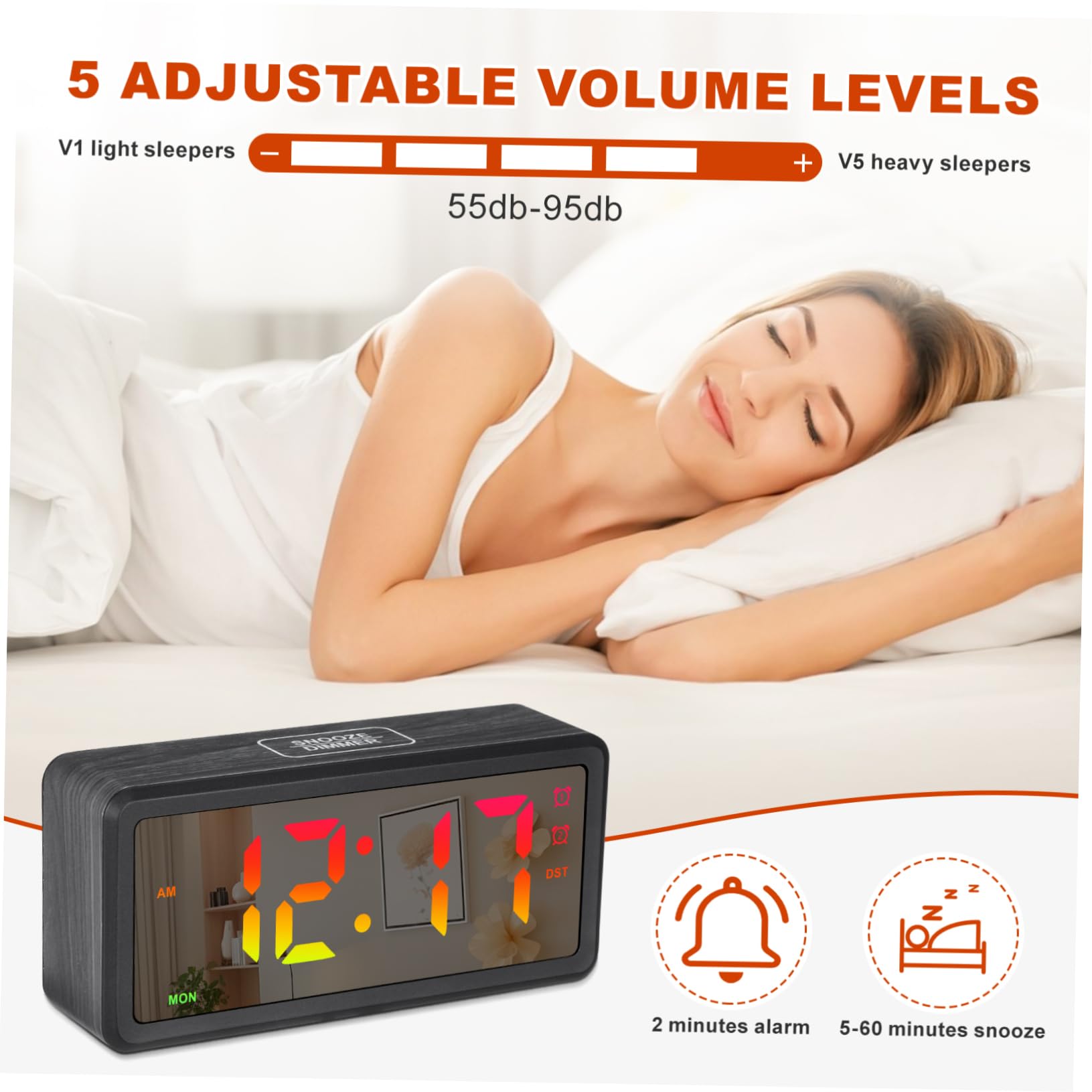 Orologio in Con Display Led e Illuminazione Rgb Per Camera Da o Scrivania Con Regolazione Manuale Legale e Visualizzazione Dei Giorni Feriali