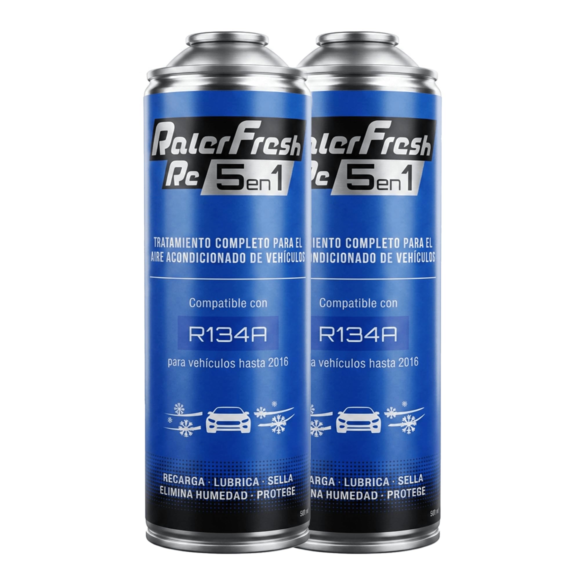 Ralerfresh RC 5 en 1 - Recharge de climatisation compatible avec le R134a - Gaz réfrigérant, colmate les fuites, lubrifie, élimine l'humidité et protège (2 bouteilles RC51 500 ml)