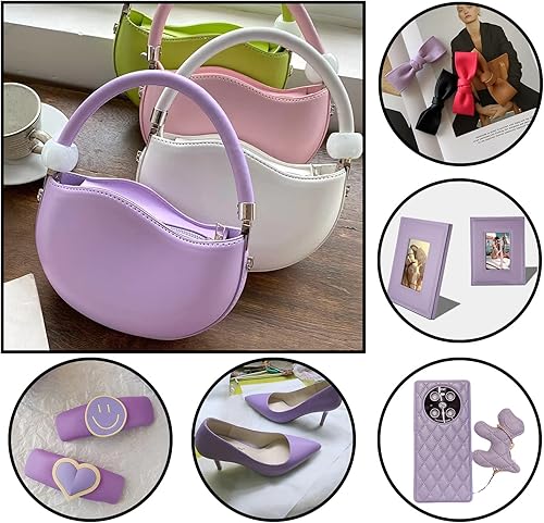 Miniatura 60 de Picheng Sábanas lisas de piel sintética de color sólido de 13.8 x 53 pulgadas, rollo de piel sintética suave muy adecuado para hacer manualidades