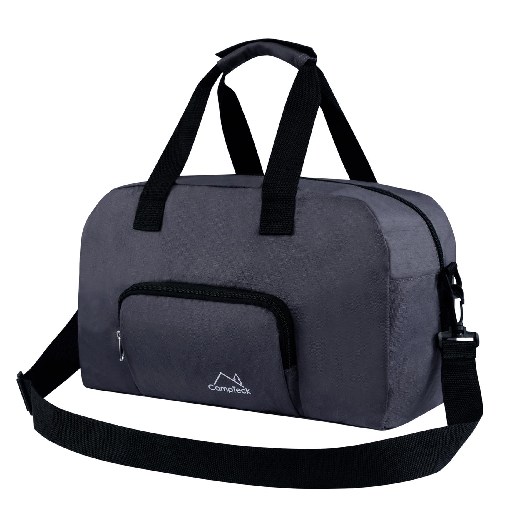 CampTeck Składana torba podróżna, mała torba kabinowa, bagaż podręczny, składana torba z paskiem na ramię, odpowiednia do Ryanair (40 x 20 x 25 cm – 20 l), szary, One_Size