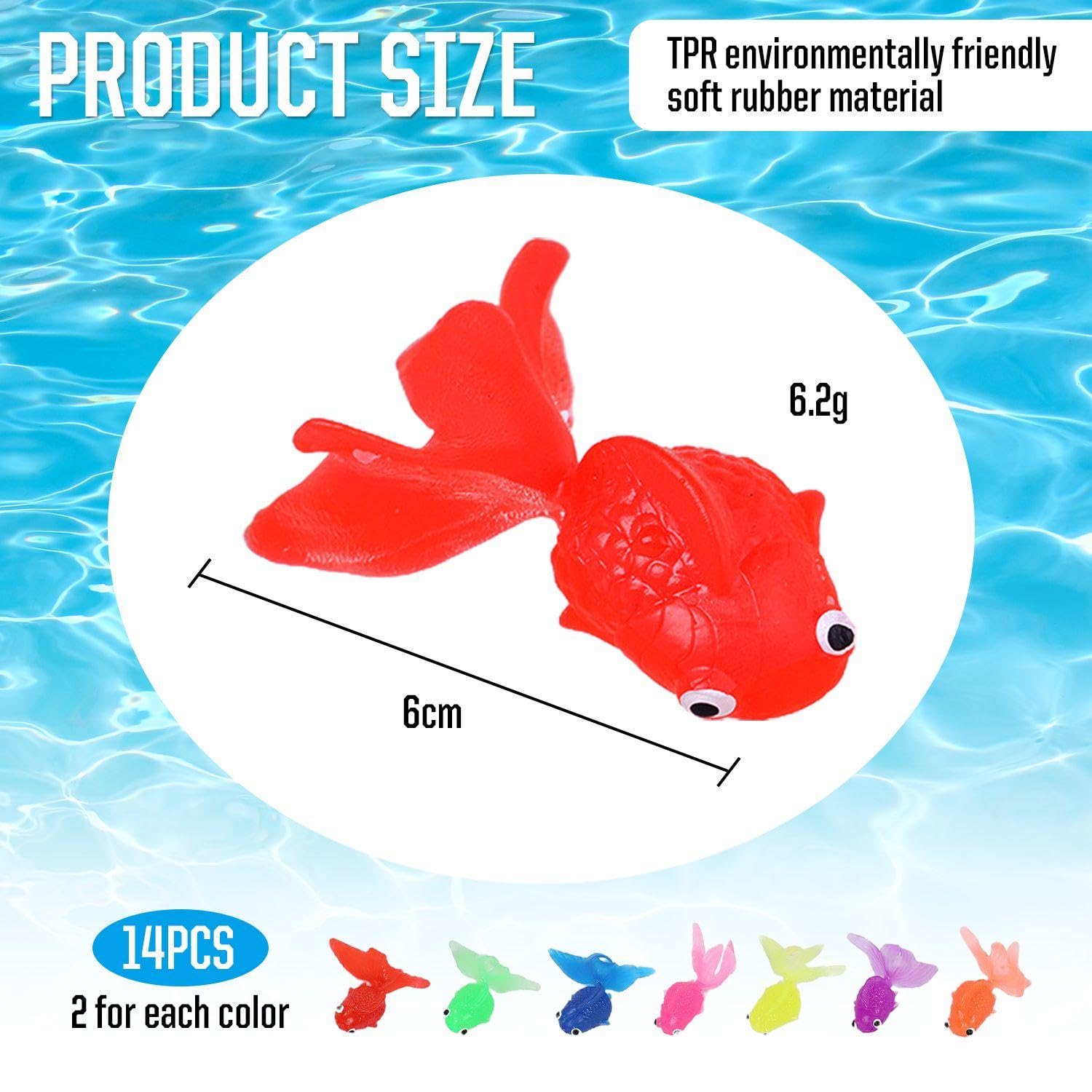 14 Pieces Of Soft Plastic Goldfish, Colorful Goldfish Toys, Floating Goldfish, Swimming Pool Toys, Simulated Goldfish Model - Image 2