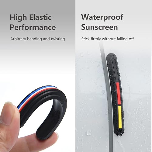 Miniatura 7 de Dewkou 6 tiras anticolisión para puerta de automóvil, protector antiarañazos para puerta de automóvil, tira protectora universal para espejo