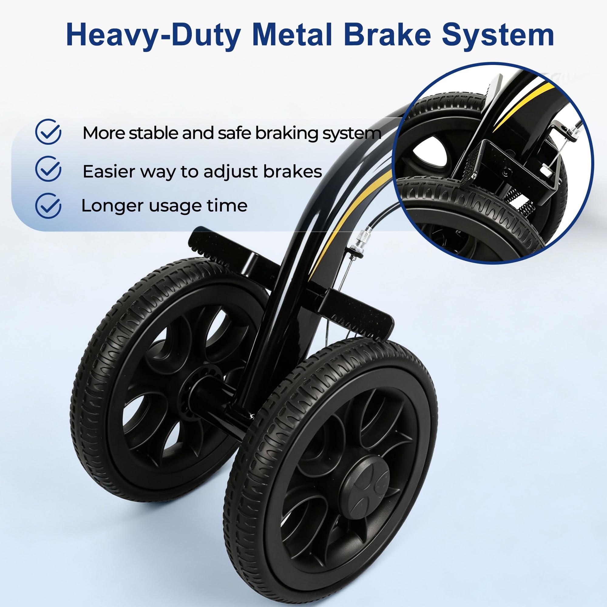 Knee Scooter for Adult for Foot Surgery – Foldable & Steerable Knee Walker, with All Terrain Wheels, Comfort Knee Pad for Foot Surgery & Ankle Injury Recovery, Compact Crutch Alternative,Black — Amazon image 5