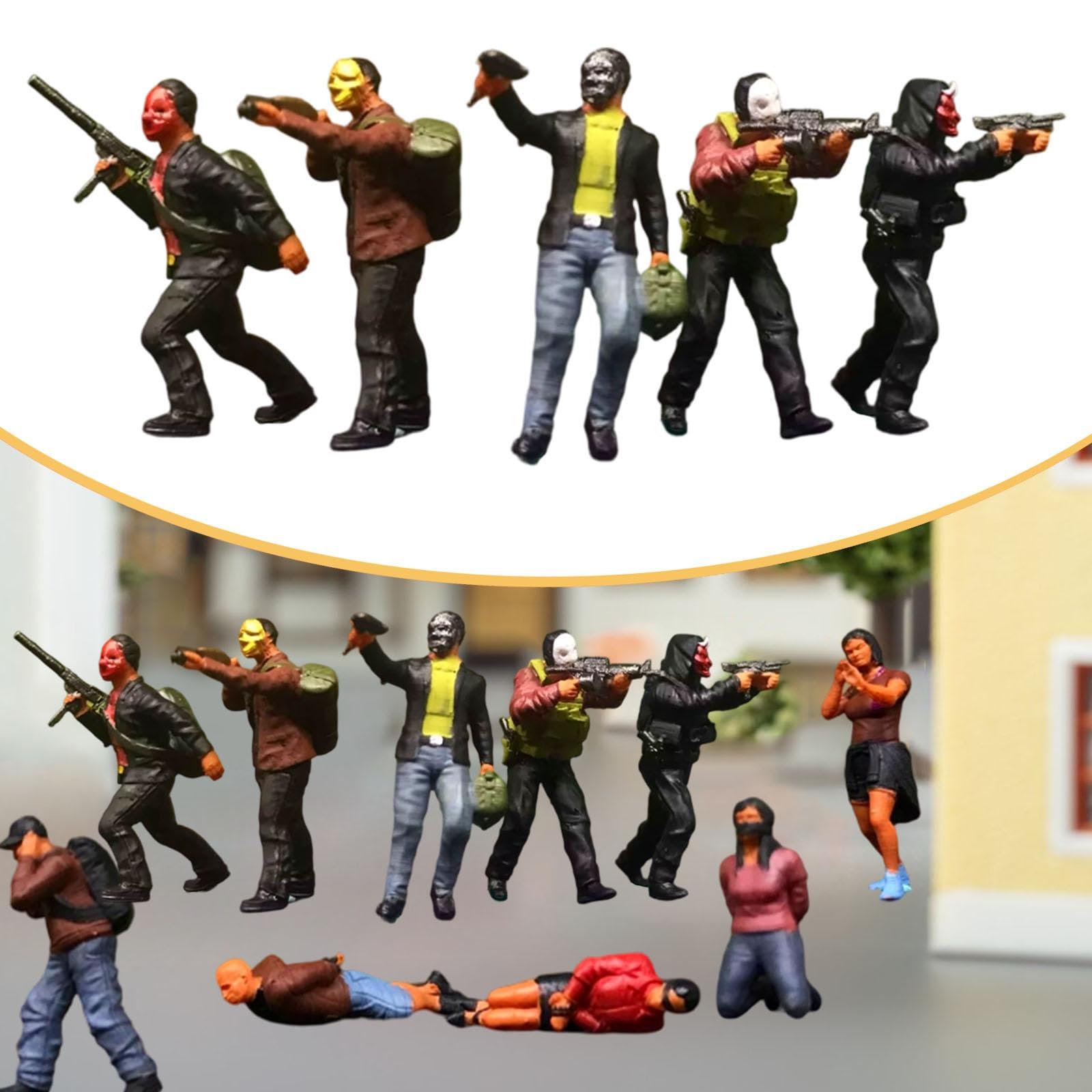 5 Miniature in Resina per Diorami in 1:64. Ideali per Decorare Le Scrivanie, Ladri