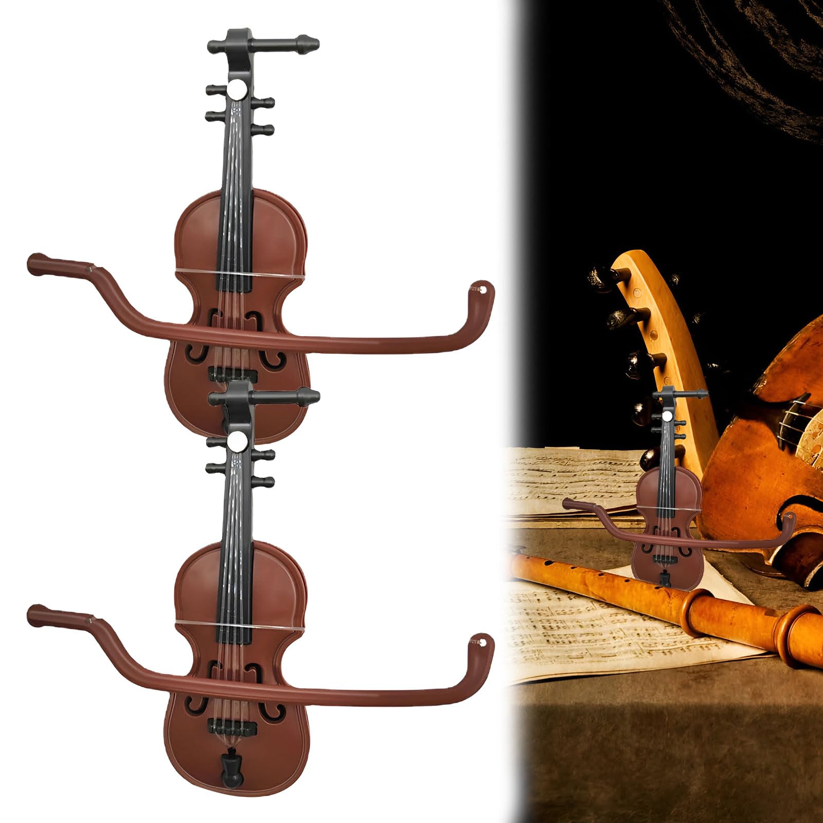 World's Smallest Violin, 2 Pcs 8.3cm Mini Violin, Ideal for Decorating or Gifting
