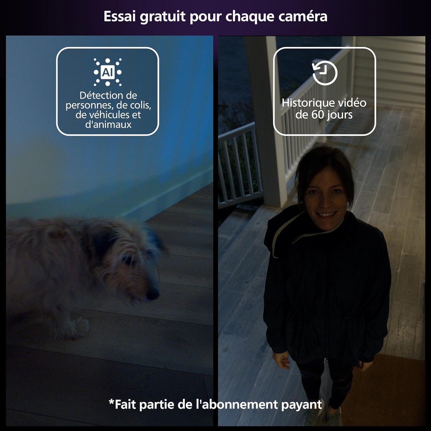 Philips Hue Secure, Kit de Démarrage avec 1 Caméra Filaire Sécurisée Blanche, 2 Capteurs de Contact Sécurisés Blancs, 2 Ampoules Connectées White and Color Ambiance, 1 Pont, Facile à Installer