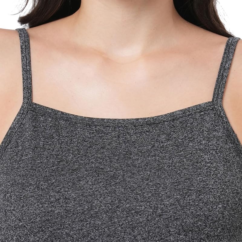 Image of Inner Sense Organic Cotton Nighty for Women Stylish I Above Knee Length Spaghetti with Scoop Neck Design I Adjustable Straps Camisole for Woman to Wear Solo or Layered
