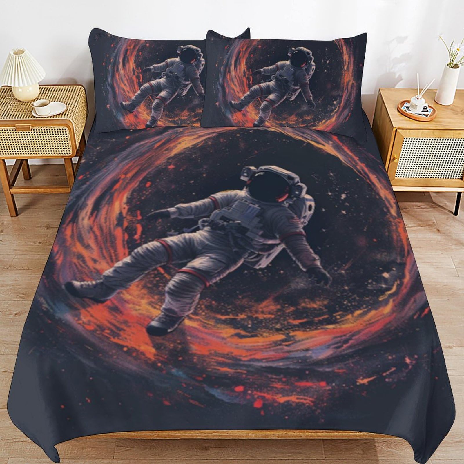 Parure de lit astronaute et couette sur le thème espace pour décorer la chambre des enfants
