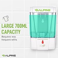 Vista 9 de Alpine Industries Alpine Industries - Desinfectante automático de manos de gel transparente de 23.7 fl oz, resistente comercial, color blanco