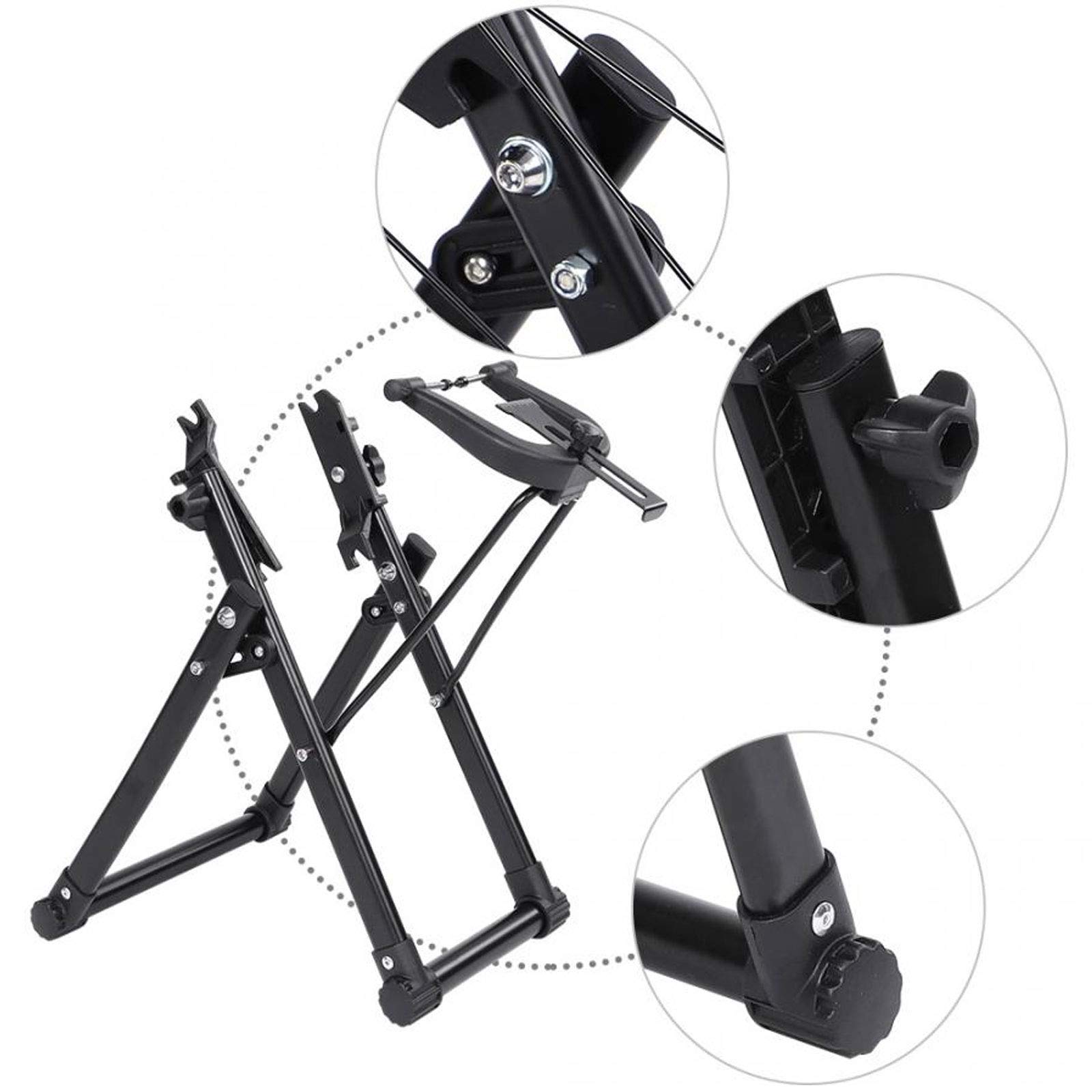 panthem Support de centrage de roues de vélo pour un usage domestique - Support de centrage pliable pour réparation de vélos amateurs de vélo
