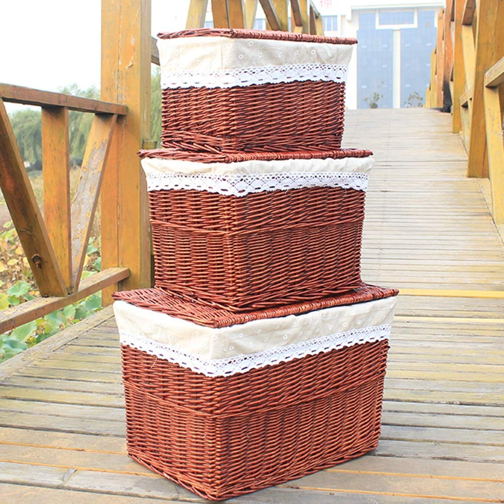 Panier à linge en rotin avec couvercle pour éliminer le désordre du salon