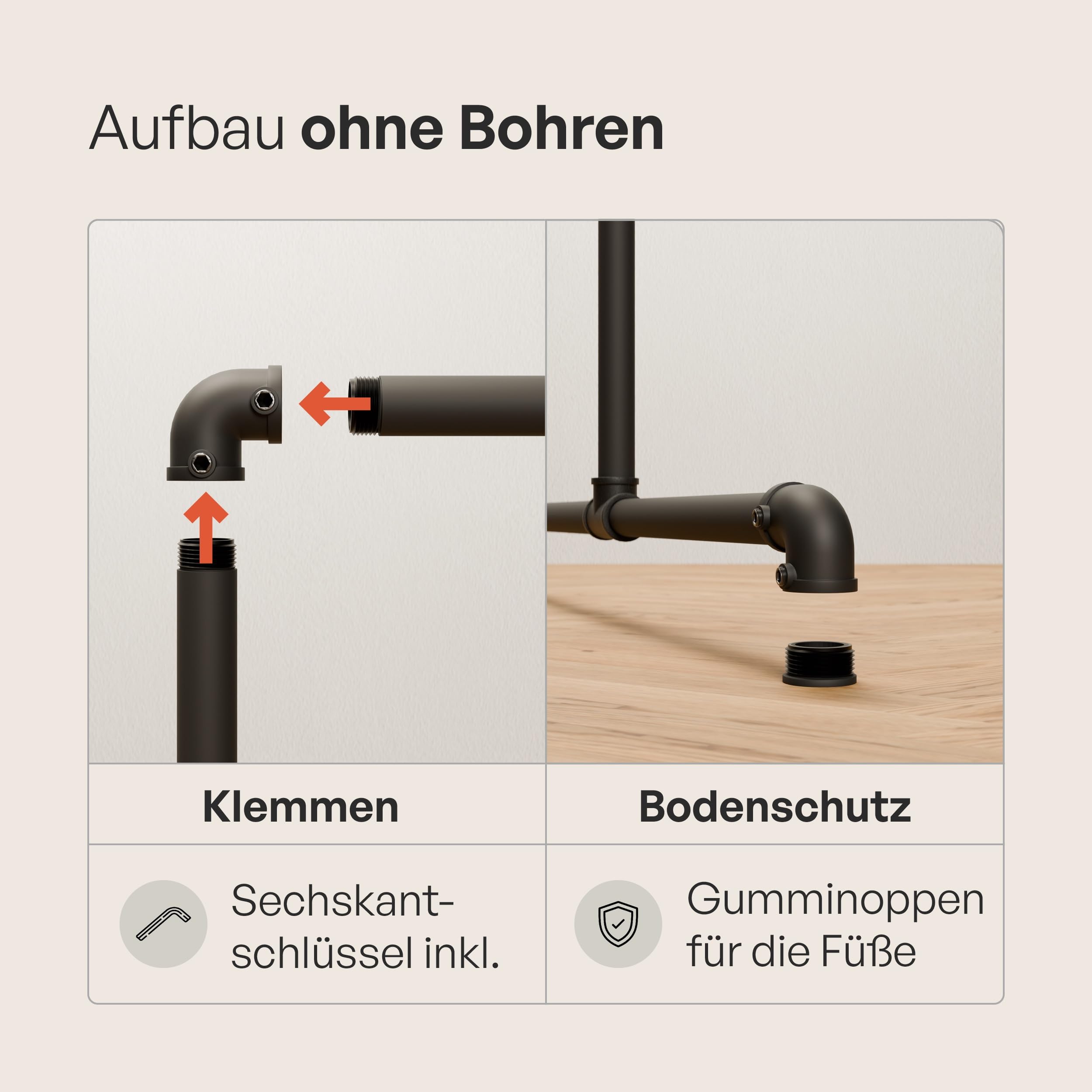 pamo Kleiderständer auf Rollen – 102 x 192 cm – Industrial Design