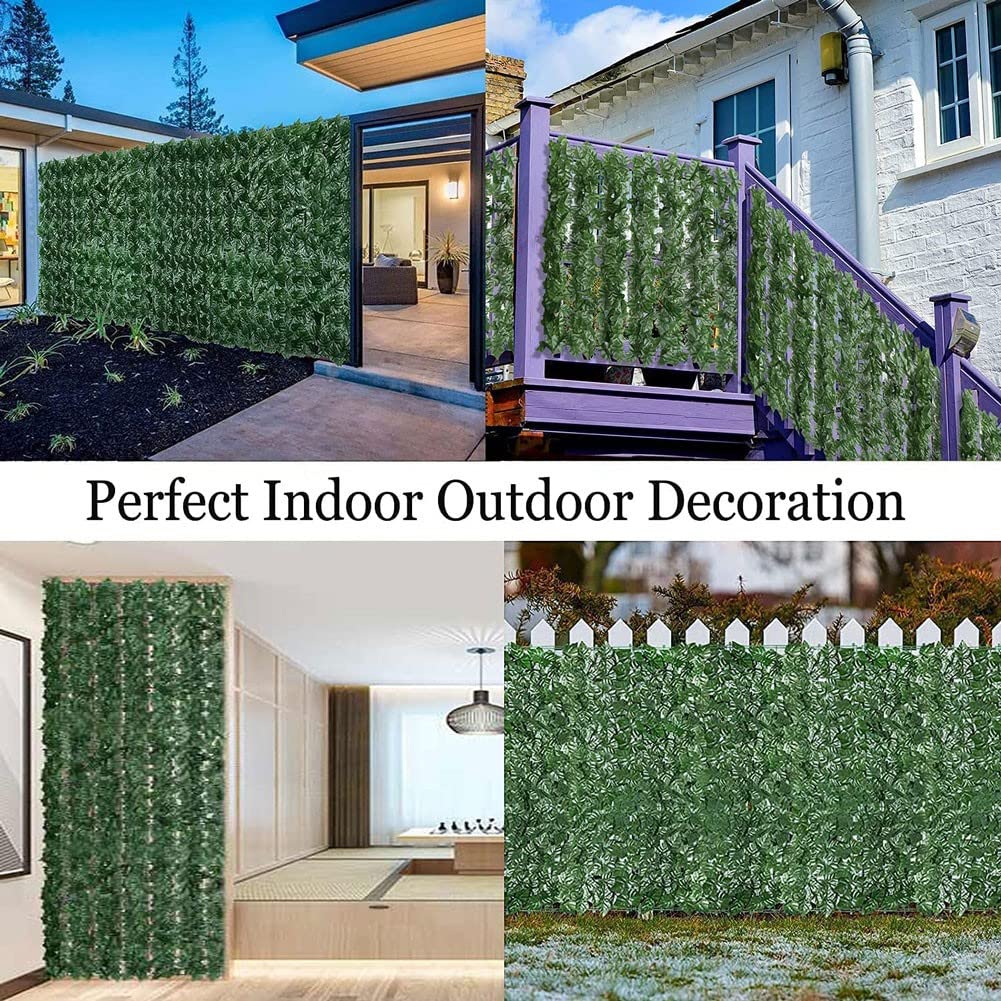 Treillis Extensible Feuillage haie Artificielle Extensible Le Lierre Artificiel décoratif Laisse la barrière privée d'aménagement paysager de Jardin de clôture d'arbre de 60 * 40Cm(Color:B,Si