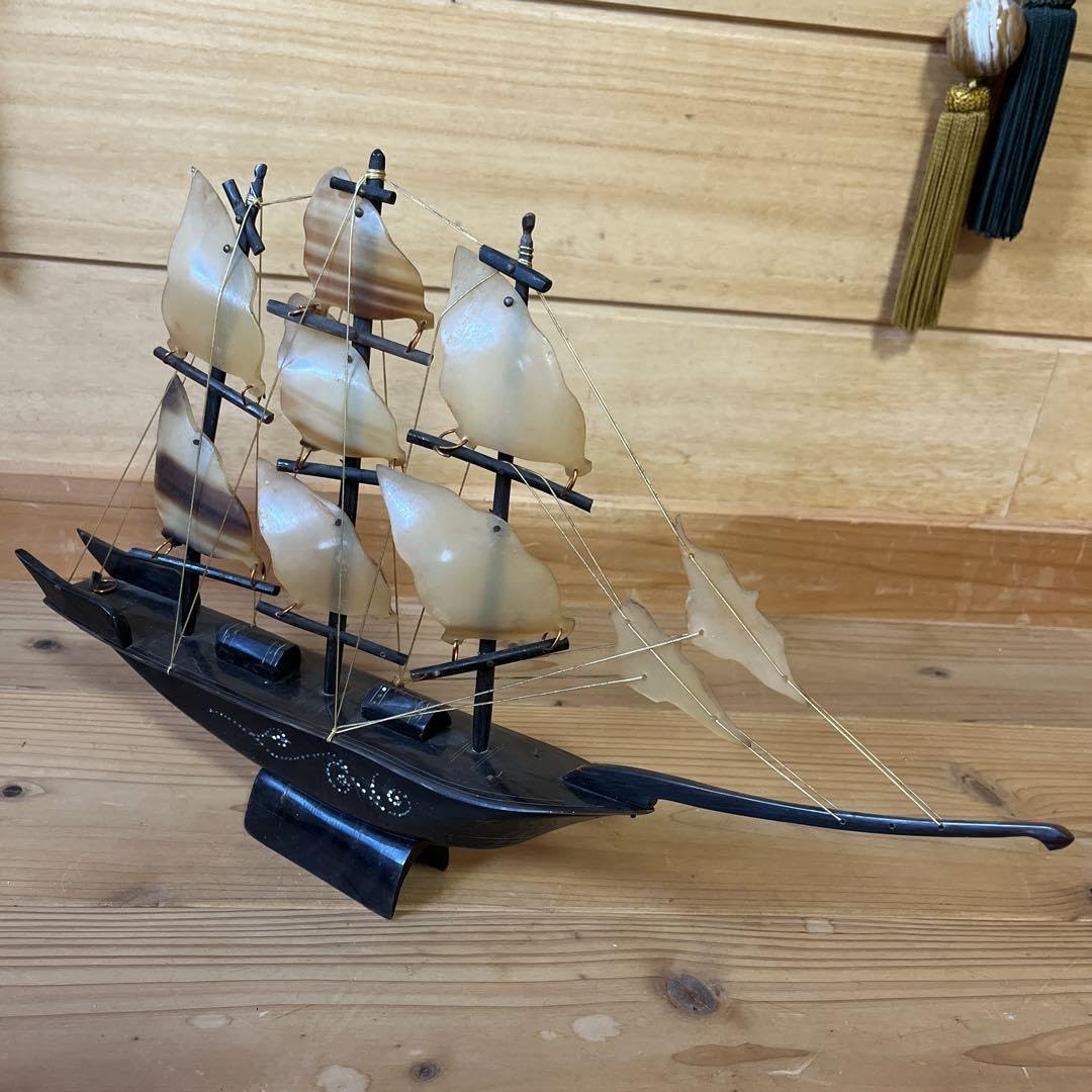 Amazon.co.jp: 帆船 船 模型 水牛の角 置物 レトロ インテリア : おもちゃ