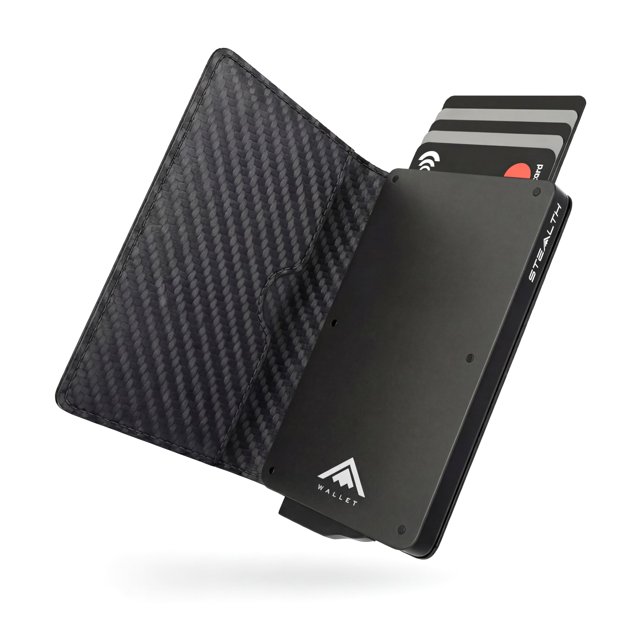 Stealth Wallet Tarjetero Hombre con Protección RFID - Cartera Tarjetero con Pop Up y Caja de Regalo - Porta Tarjetas de…