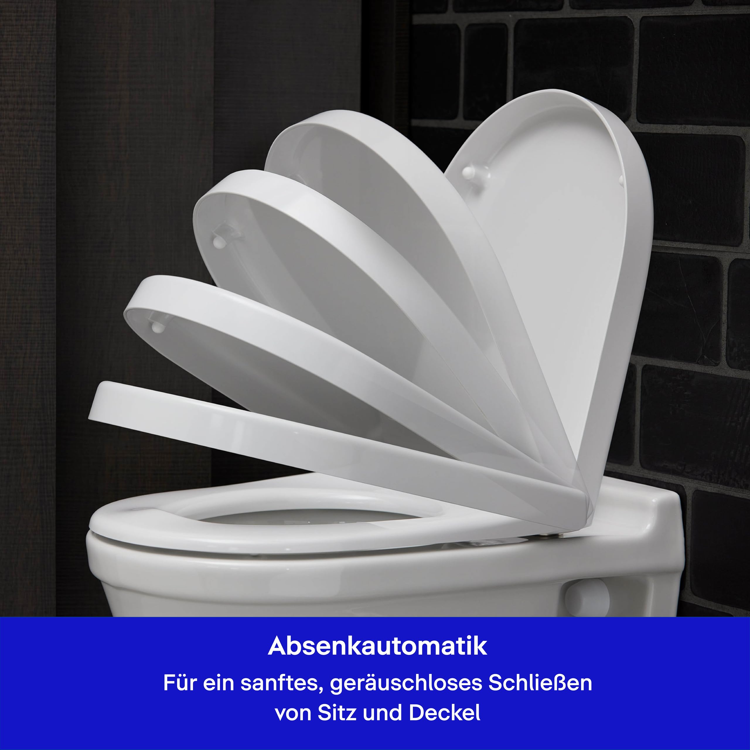 Duravit D-Code WC-Sitz mit Absenkautomatik Kompakt - WC-Sitz aus Duroplast, D-Form, Soft-Close, Edelstahl-Scharniere, weiß Hochglanz, Passend für Duravit D-Code Serie