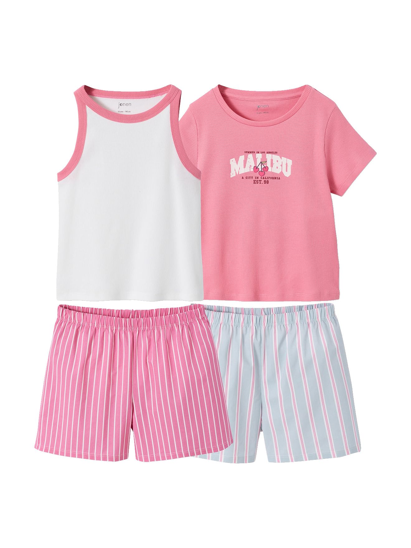 JONEN Lot 2 Pyjashort Manches Courtes Blanc 14A