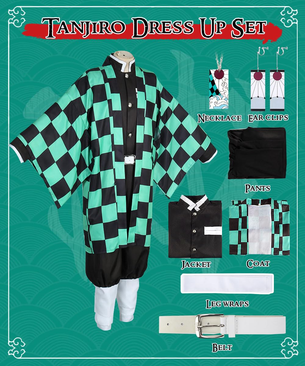 Cosplay Nezuko Tanjirou, Disfraz de Nezuko Tanjirou Kochou Shinobu Kanroji Mitsuri, Conjunto de Capa Kimono, Regalo para Niños Adulto, Disfraz de Nezuko para Carnaval