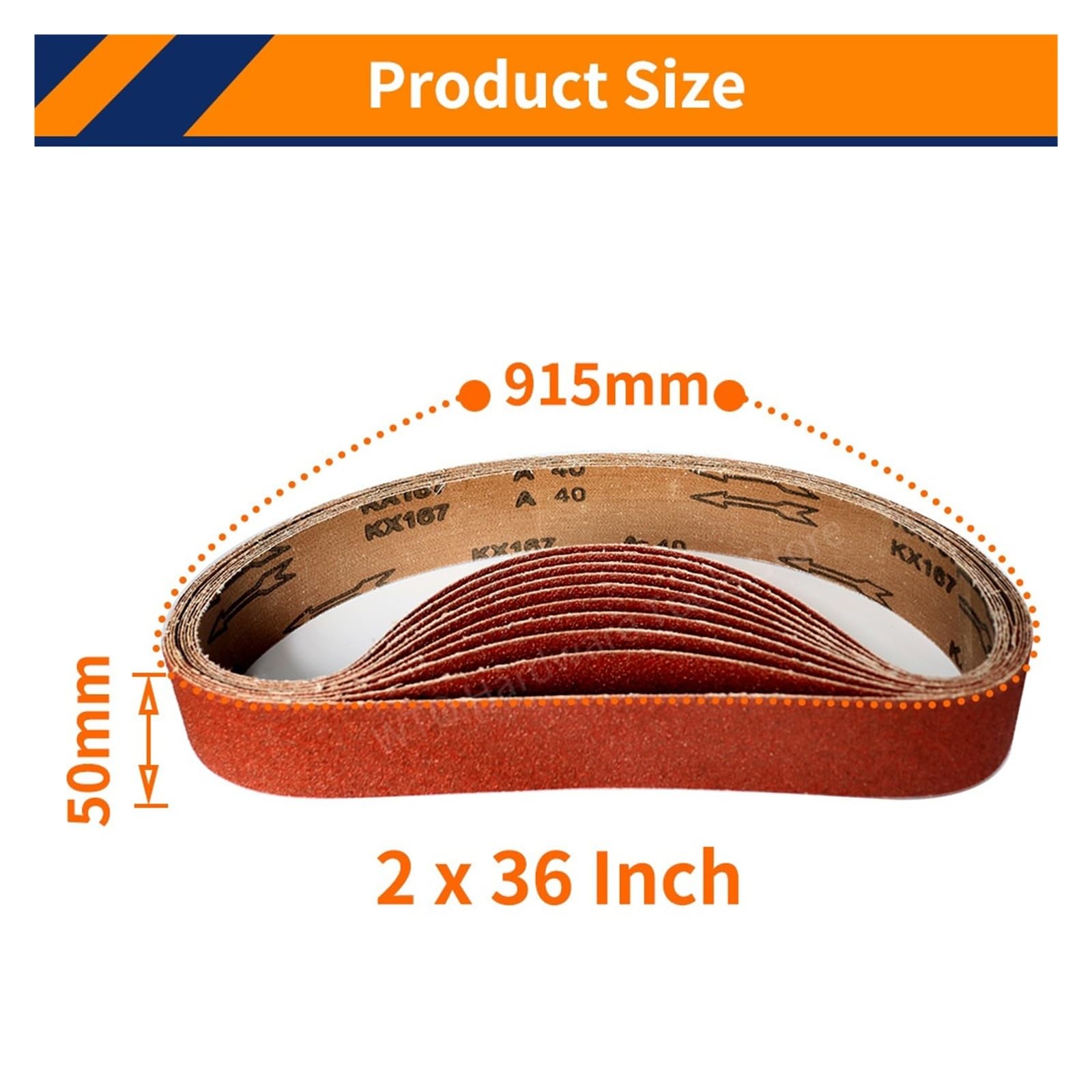 Pasy szlifierskie do szlifowania, 10 sztuk pasów szlifierskich 915 * 50mm, pas szlifierski 60-1000 ziarna papier ścierny polerowania metalu szlifierki taśmowej narzędzie ścierne(150)