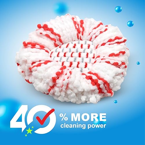 Miniatura 4 de Cabezal de fregona mejorado y cepillo de repuesto para sistema O Cedar EasyWring de 1 tanque, paquete de 3 cabezales de repuesto de trapeador