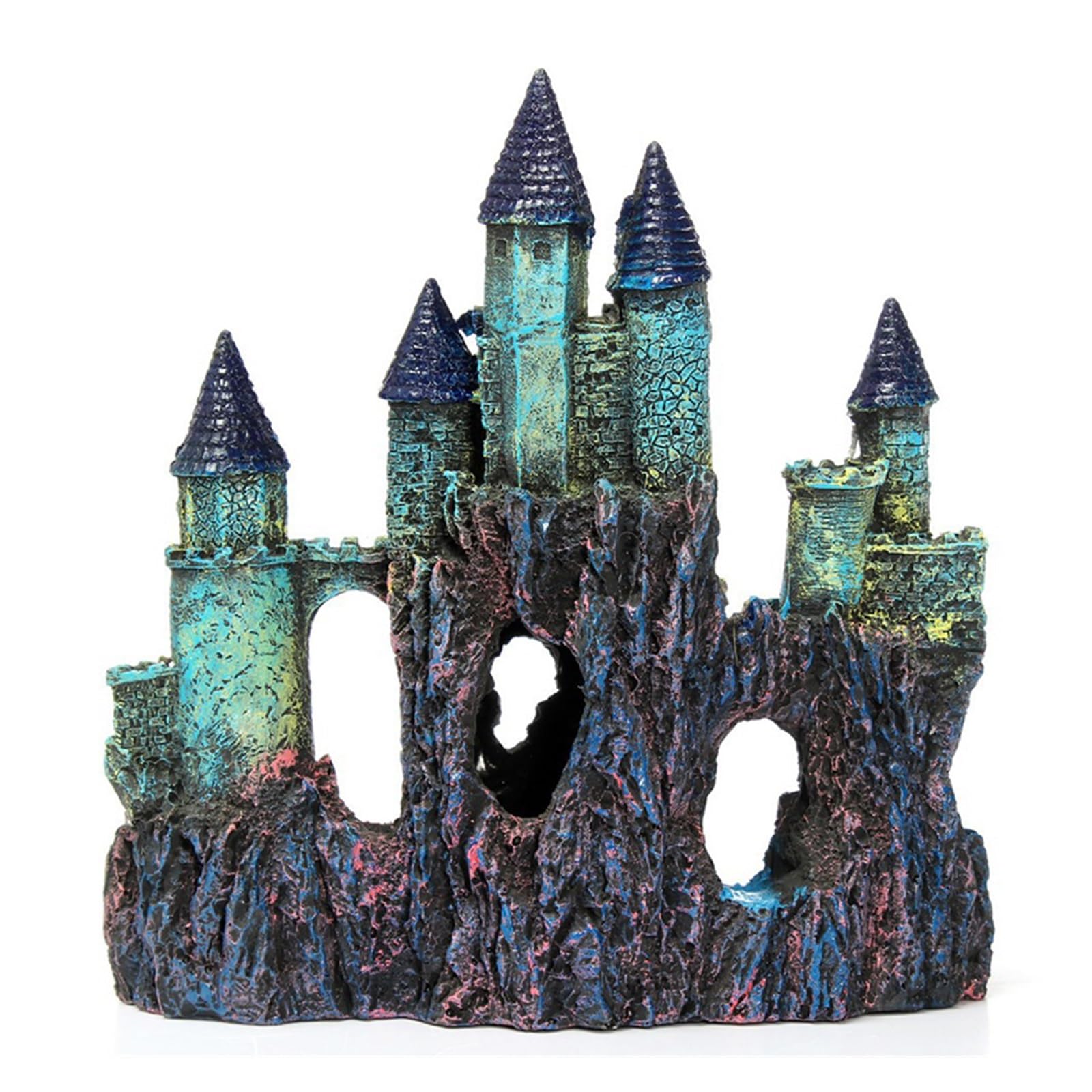 Super Castle Ornamento Acquario Decorazione Big Resina Extra Grande Re Castello Giardino Paesaggio