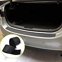 Vista 6 de iJDMTOY Protector de goma negra de silicona para el borde trasero del maletero con cinta de doble cara compatible con auto, camión, SUV, etc