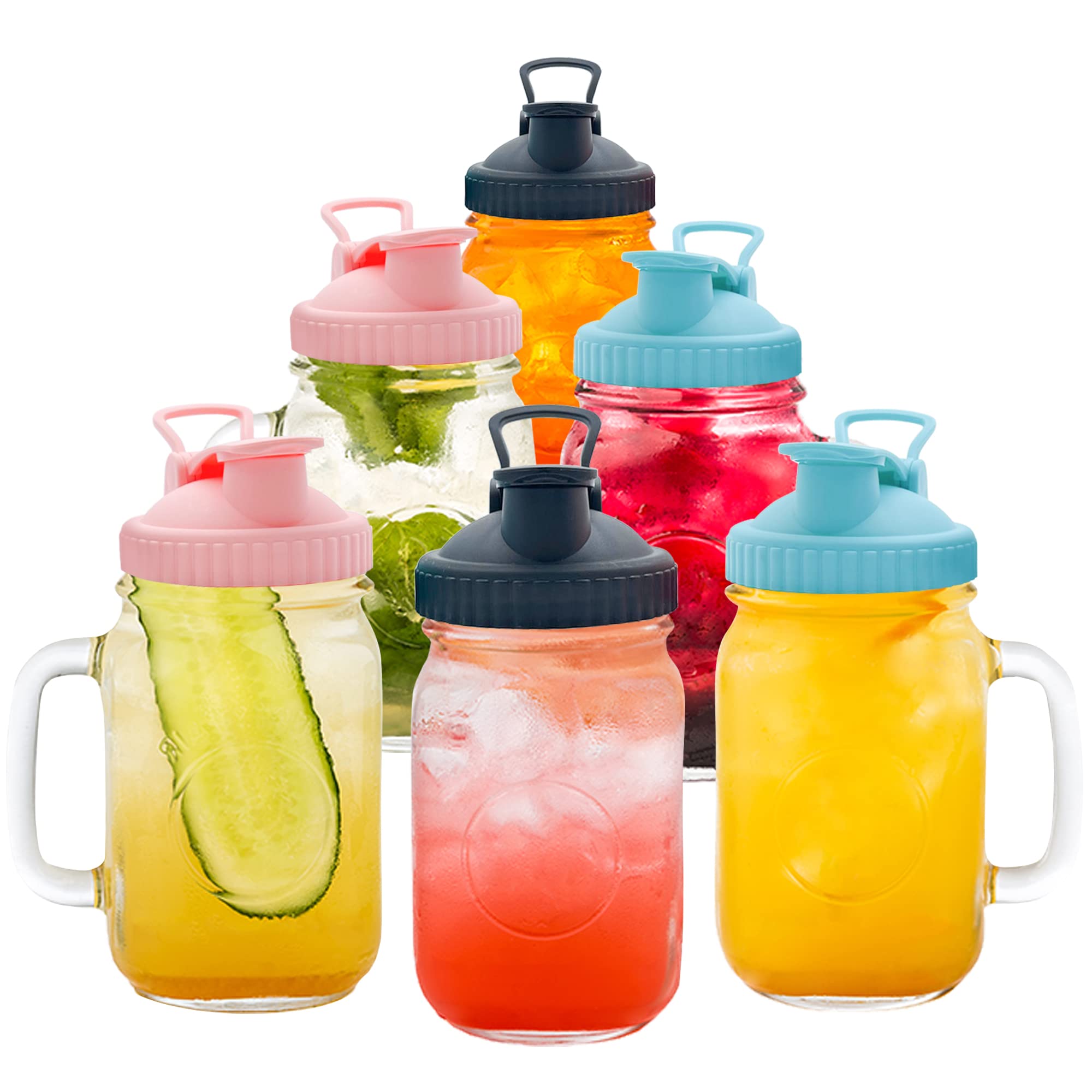 Gerbera flip cap lids 6 pcs