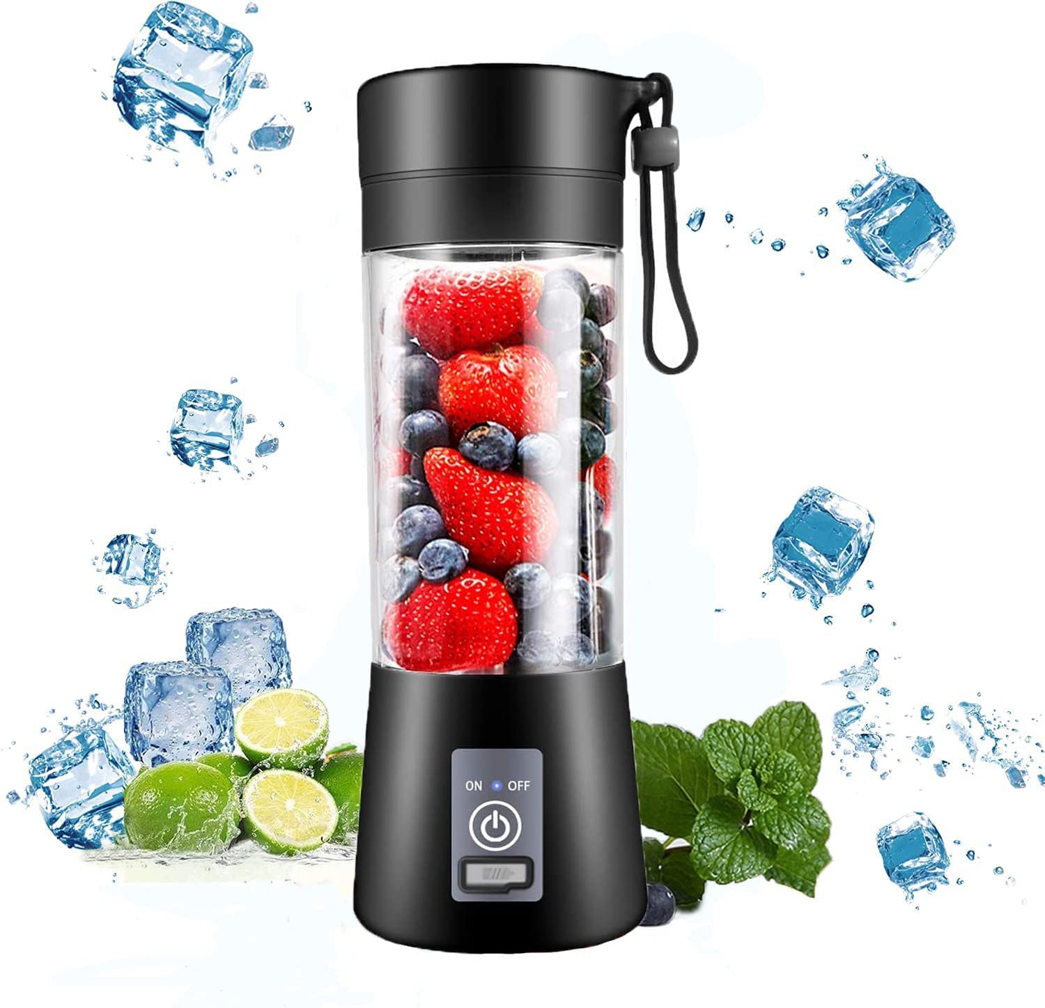 Portable Blender, Personal Blender for Shakes and Smoothies, Blender shake Smoothie for Kitchen Personal Size Blenders with Rechargeable USB, 380Ml Traveling Fruit Veggie Juicer Cup With 6 Blades