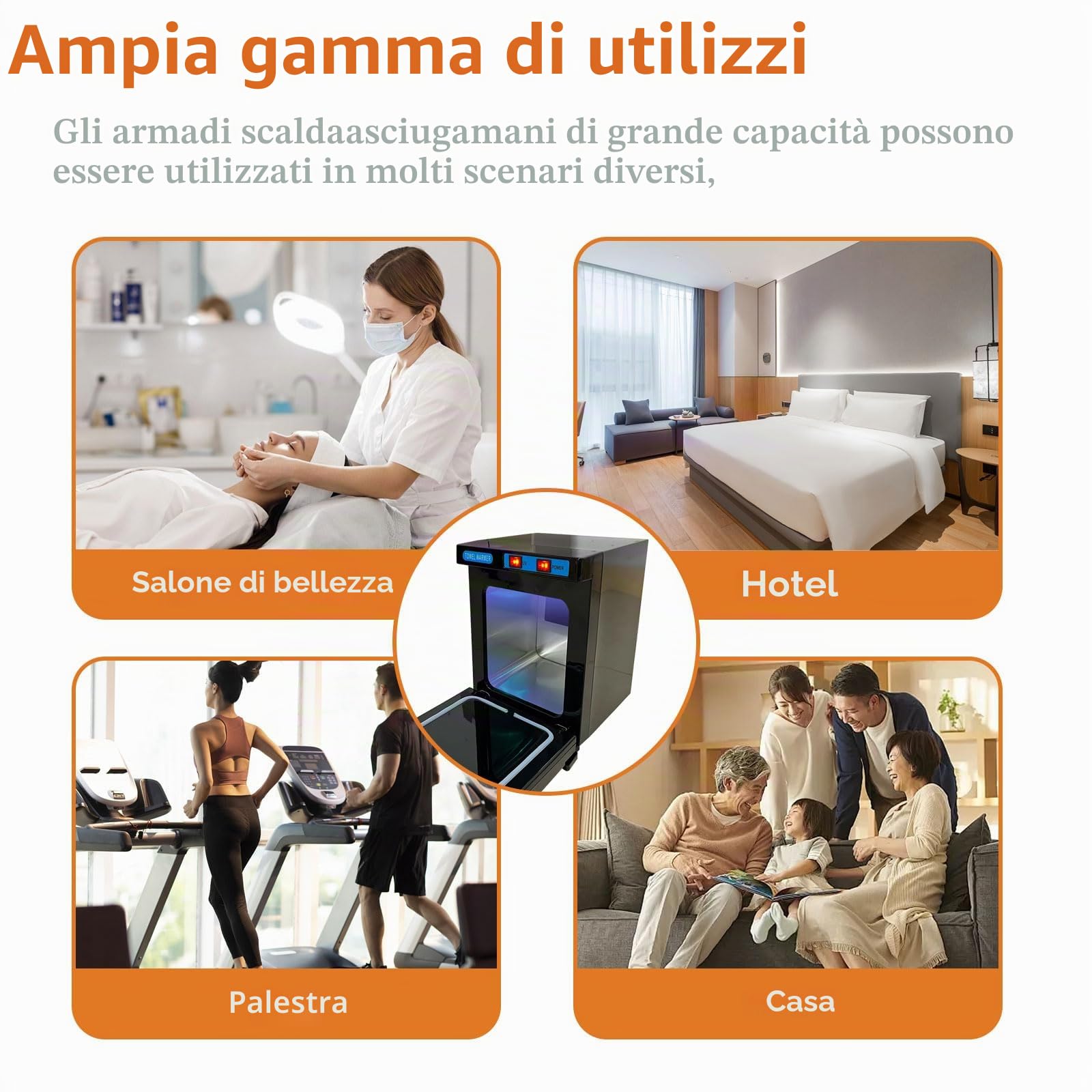 Scaldasalviette, 5 l, sterilizzatore con sterilizzatore UV a 360° per 8-12 salviette, 176°F asciugamano caldo per barbiere salone bagno bellezza