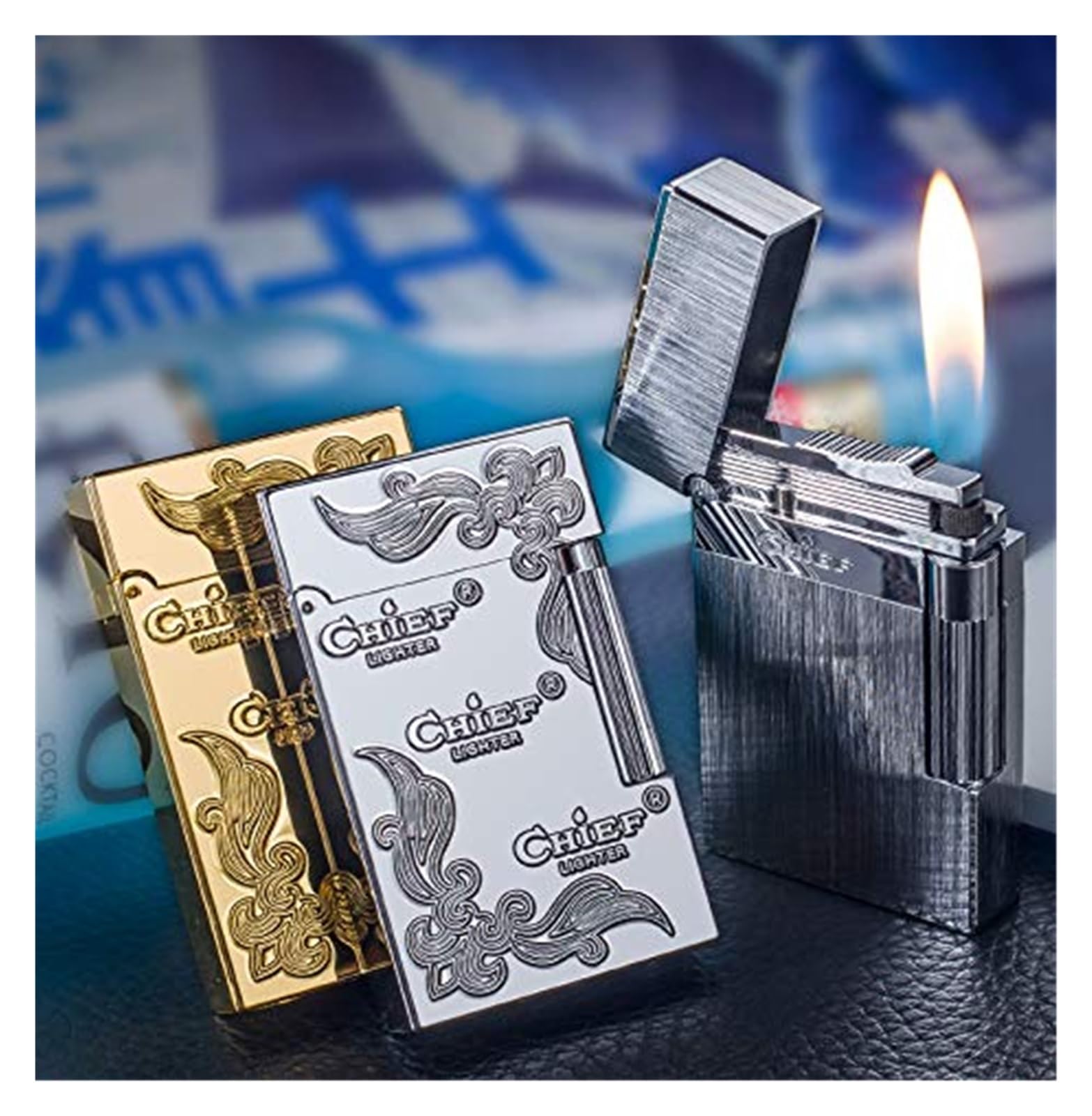 Accendisigari A Fiamma Morbida In Ottone - Ricaricabile, Fiamma Regolabile, Design Metallico, Senza Gas - Foto 13