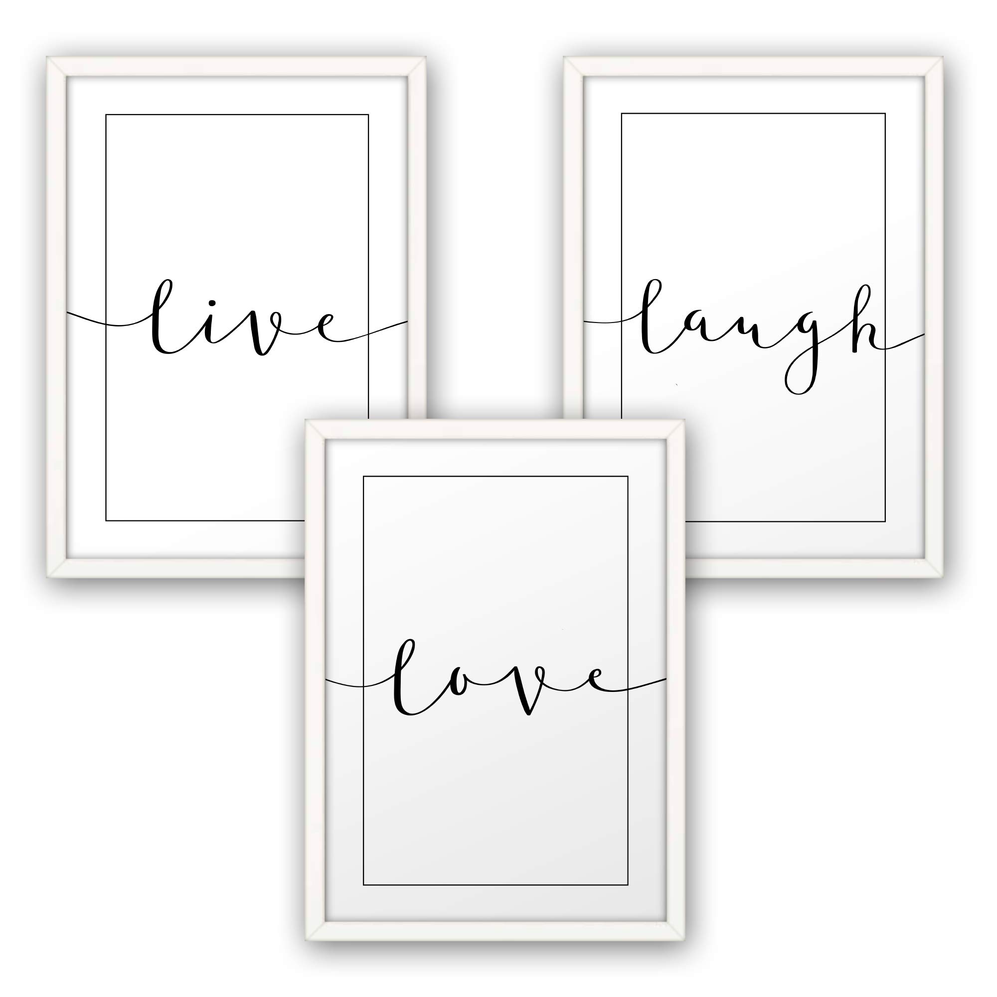 ag.art deco Quadri Moderni Soggiorno 40x50 cm | Poster da Parete | Quadri Camera da Letto o il Soggiorno | Set di 3 Stampe da Parete senza Cornice ( Set Linea d'Amore