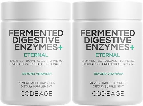 Vista 9 de Codeage Suplemento de enzimas digestivas fermentadas, probióticos, prebióticos, vitaminas, enzima estomacal y alimentaria, amilasa, liasa, lactasa