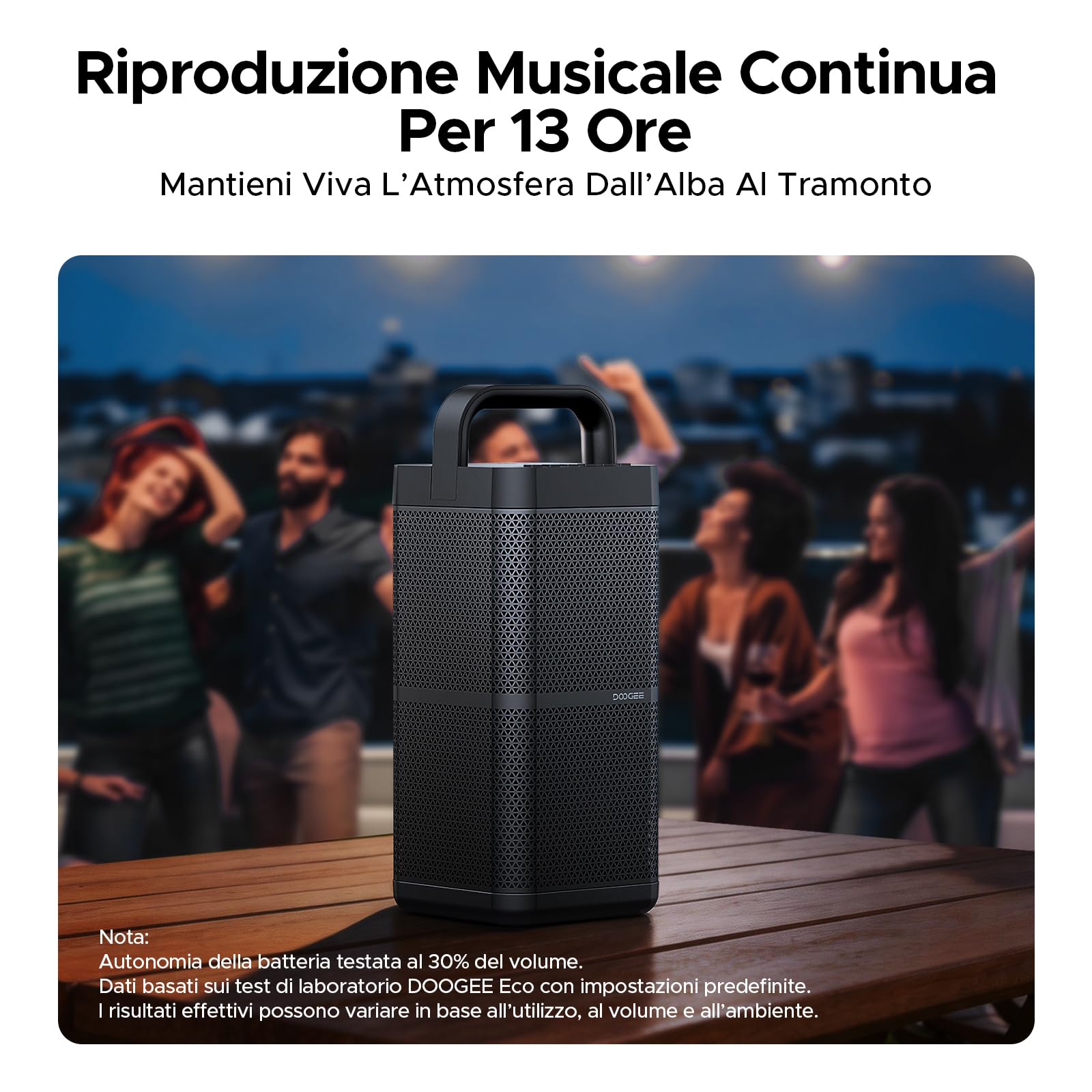 Tough Block Pro Cassa Musica Portatile, Cassa Con Microfono Portatile, Altoparlante Resistente, Audio Potente, Batteria Lunga Durata per Esterno, Viaggi, Feste, Uso Domestico - Nero