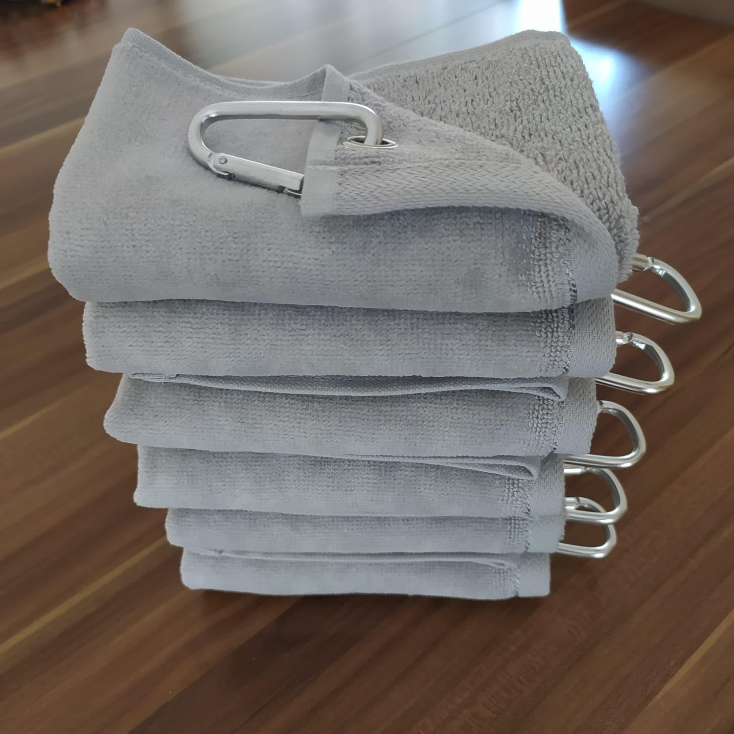 Towland 11''X18''%100 Turkish Cotton Tery Velour Golf Towels,Corner Grommet (3, Silver Grey) - Image 5