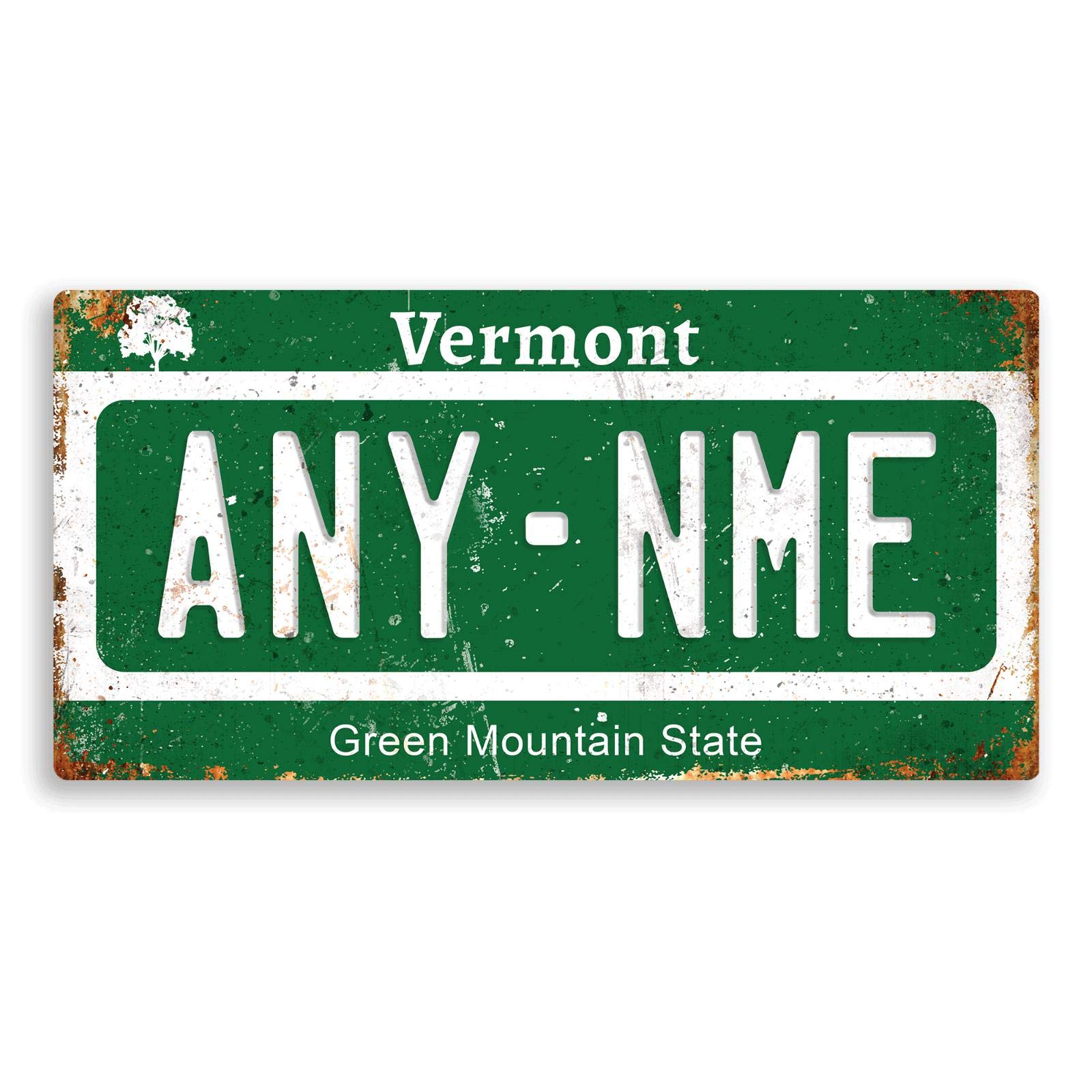 Toasted Merch Vermont Personalised American Number Plates - Custom – Sticky Pads | Printed Metal Wall Sign Plaque Printed Metal Wall Sign Plaque Show Plate