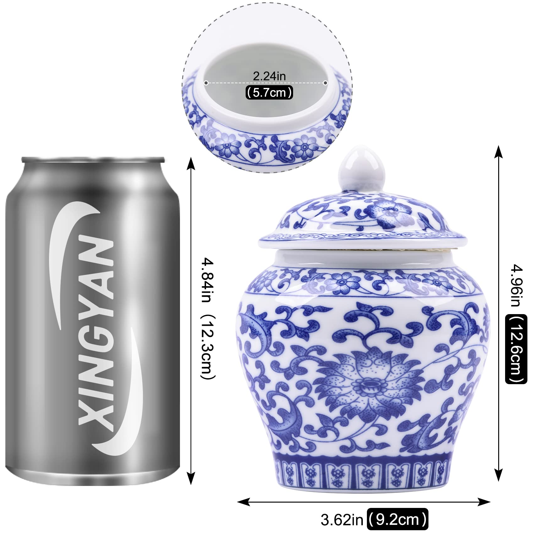 Amazon.co.jp: XINGYAN シノワズリー 青と白の磁器製ミニ