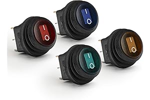 APIELE Waterproof Round Rocker Toggle Switch 12V