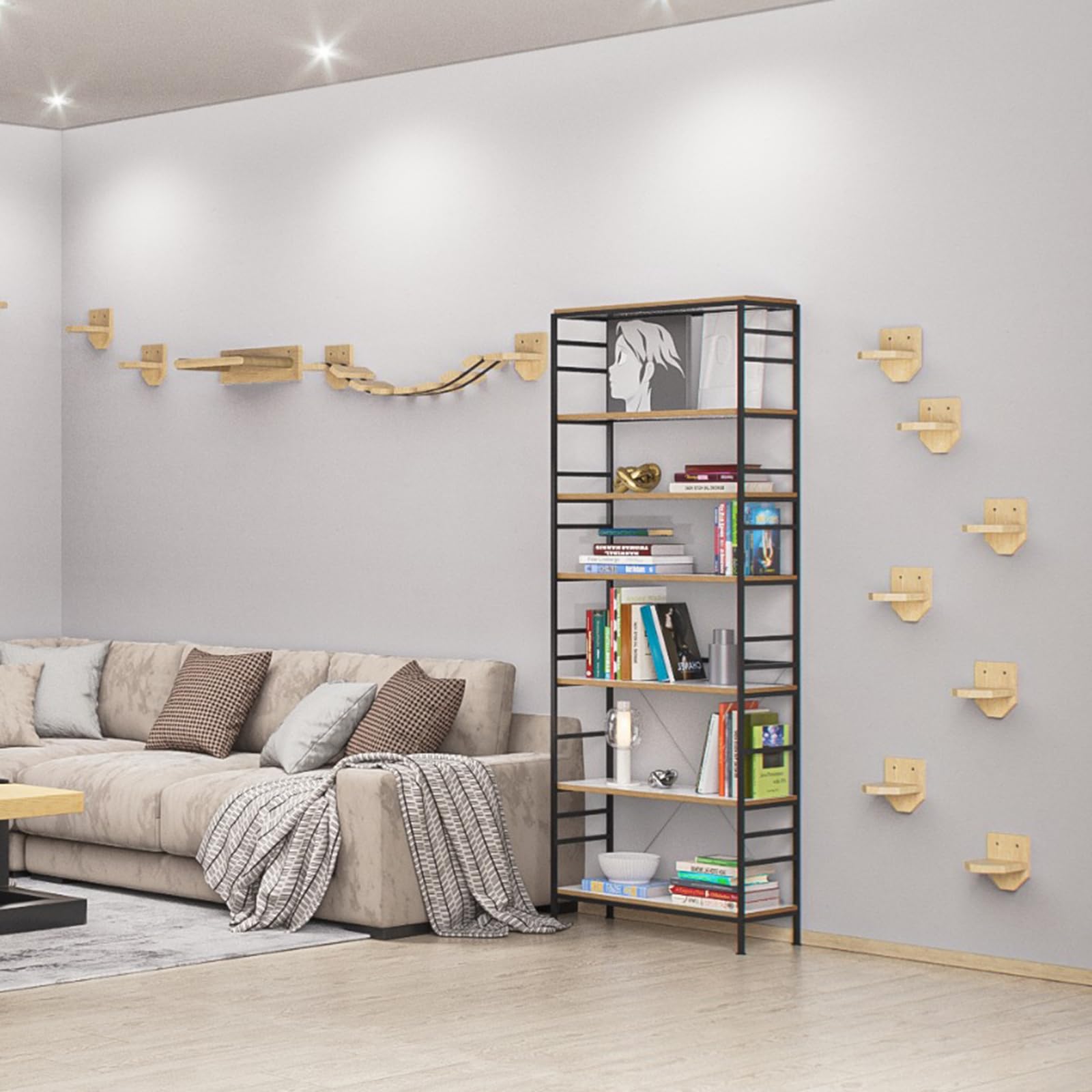 Mur d'escalade pour chat, chaise longue, lit pour chat - étagère XXL, montage rural (kit mur d’escalade)