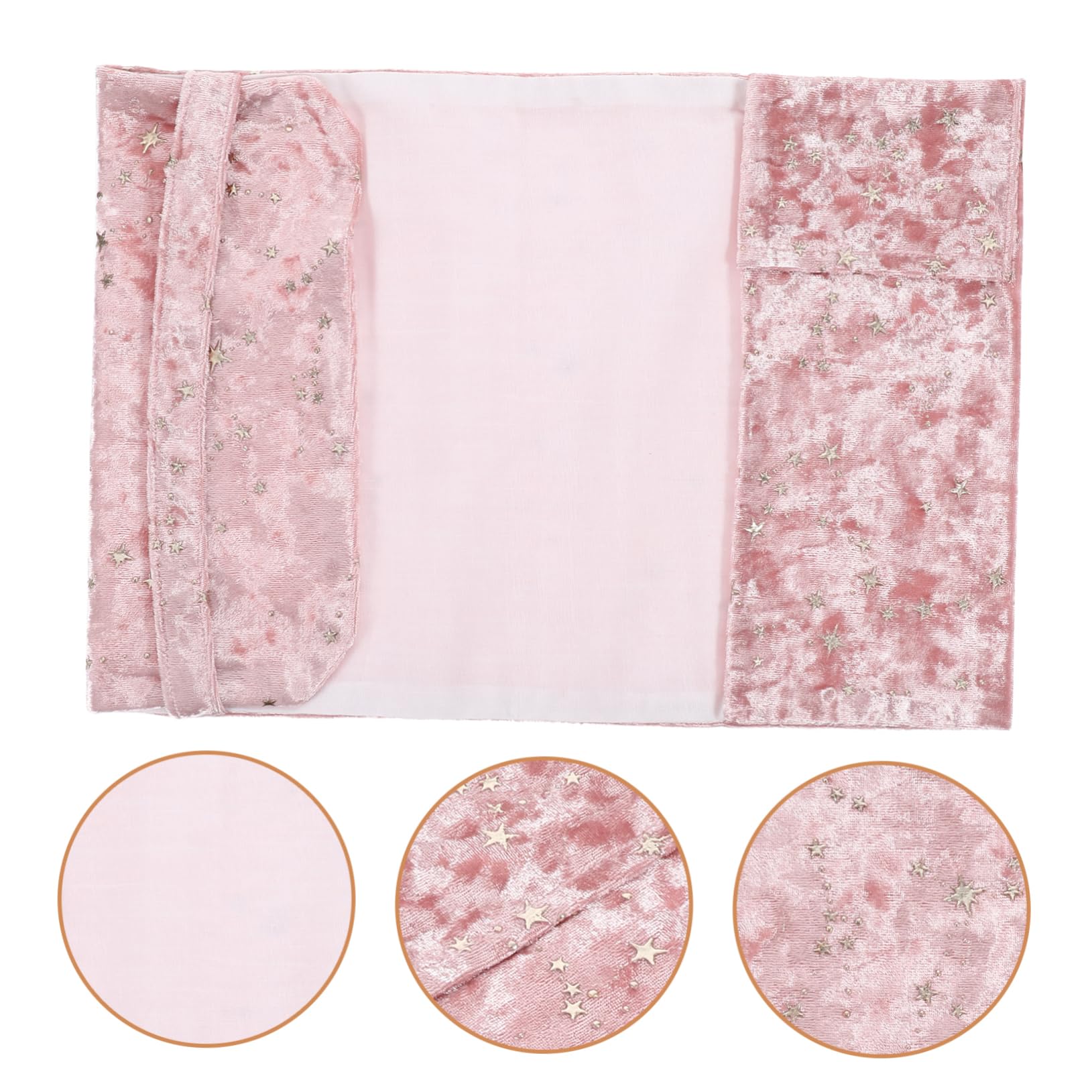 SOIMISS 2 Piezas Funda de Libro Manual Terciopelo con Diseño de Estrellas y Decorativo Color Rosa para Cuadernos y Libros Protección Práctica y