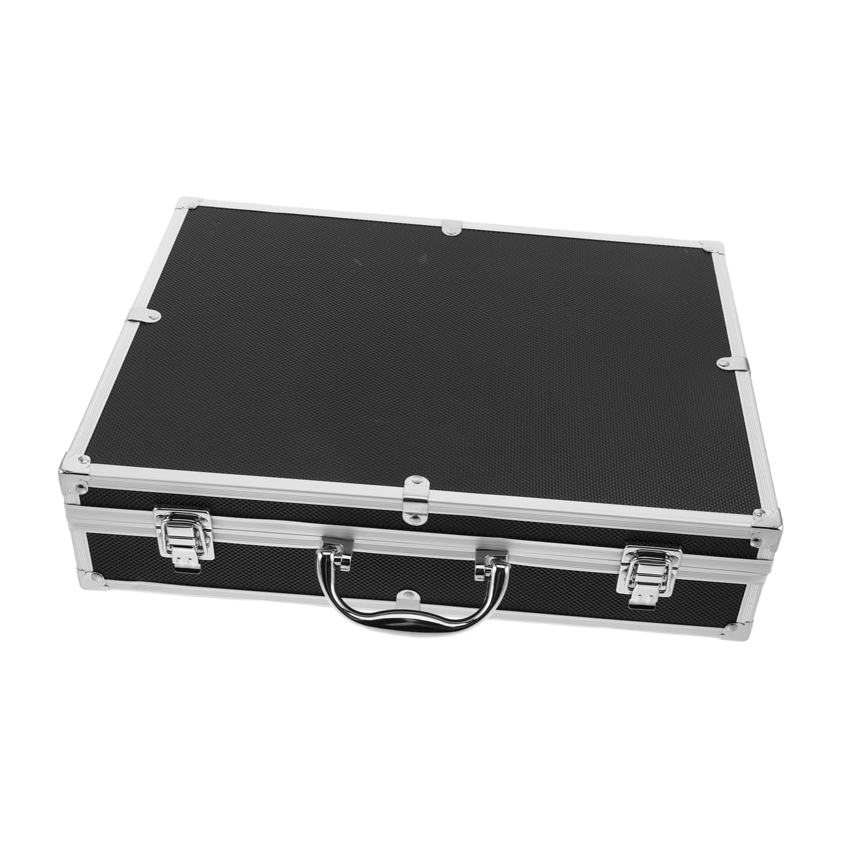 Estuche de Transporte de Aleación de Aluminio con 4 Ranuras para Micrófono y Espuma Absorbente con Asa para Fácil Transporte para Eventos al Aire Libre y Fiestas