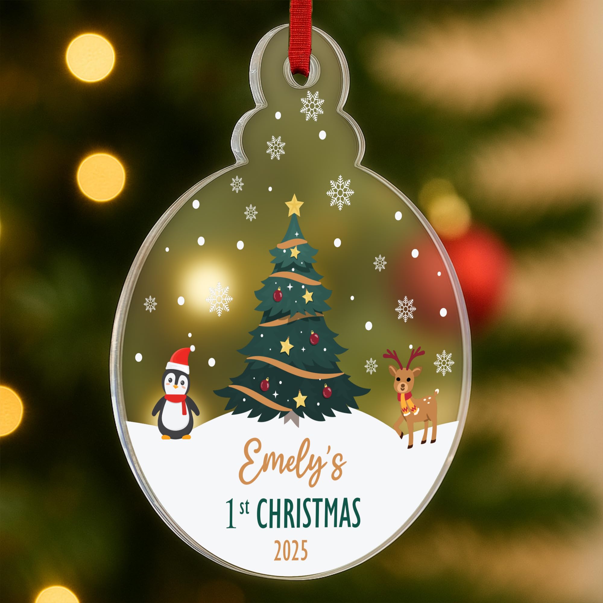 Star Online Multi-Colored Personalised Baby's First Christmas Baubles Custom Name Xmas Tree Decorations Acrylic Bauble Christmas Ornaments Gifts For Newborns, Toddler, Kids (1St Xmas Acrylic)