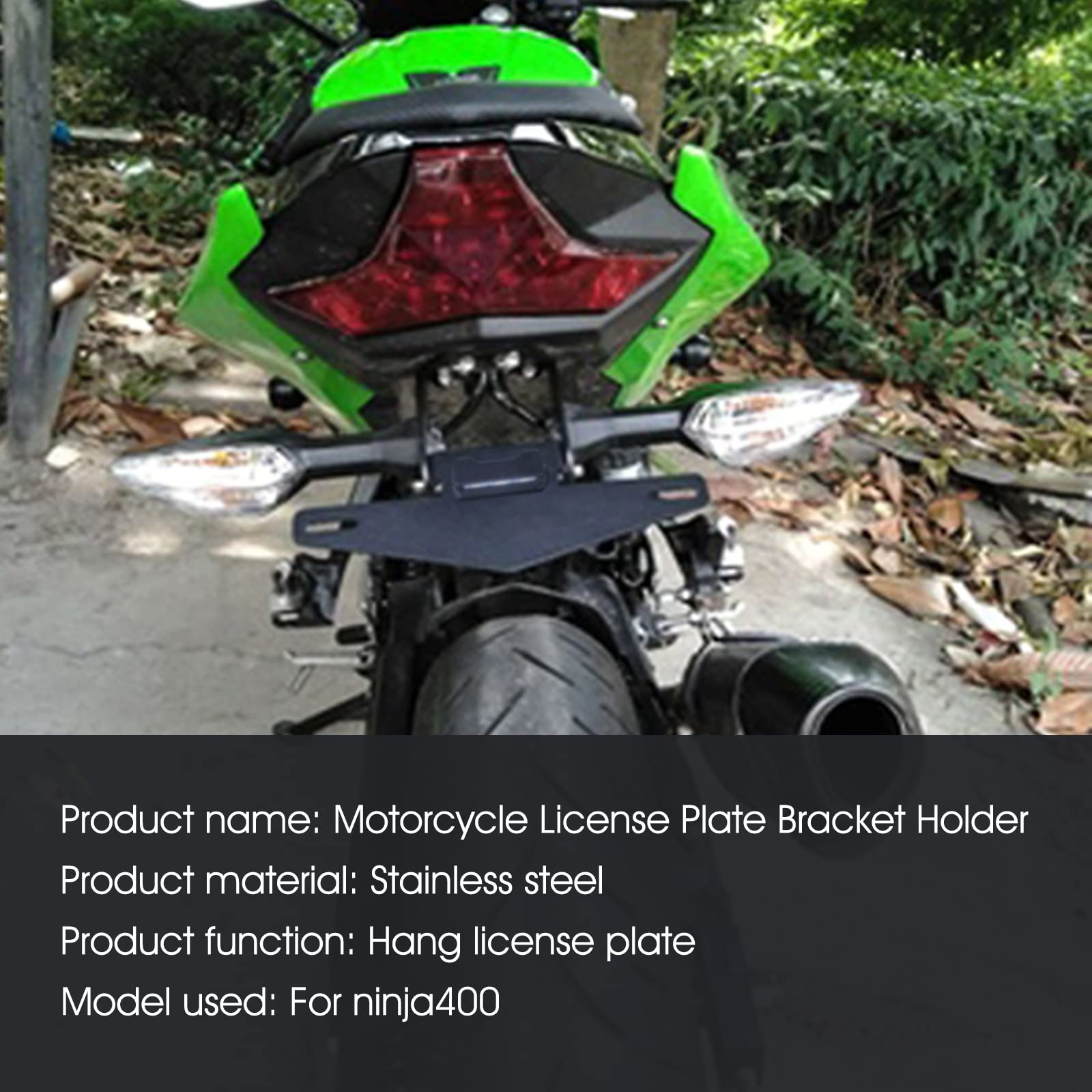 Motorcycle Tidy Tail Eliminator License Plate Bracket Holder Compatible with Ninja 400 2018 2019 2020 2021 2022