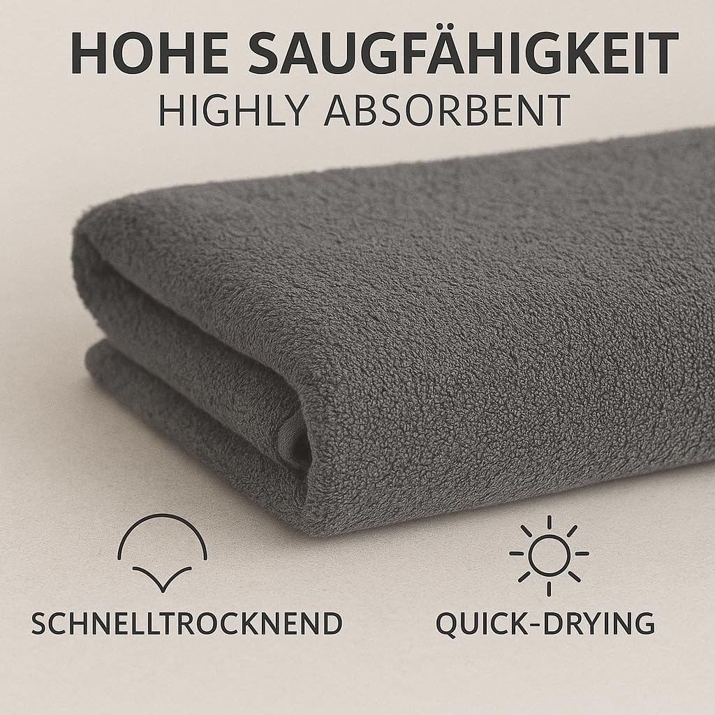 Betz 2 Stück Badetuch groß XXL Größe 100 x 160 cm Badetücher Saunatuch Set Dresden 100% Baumwolle Farbe anthrazit