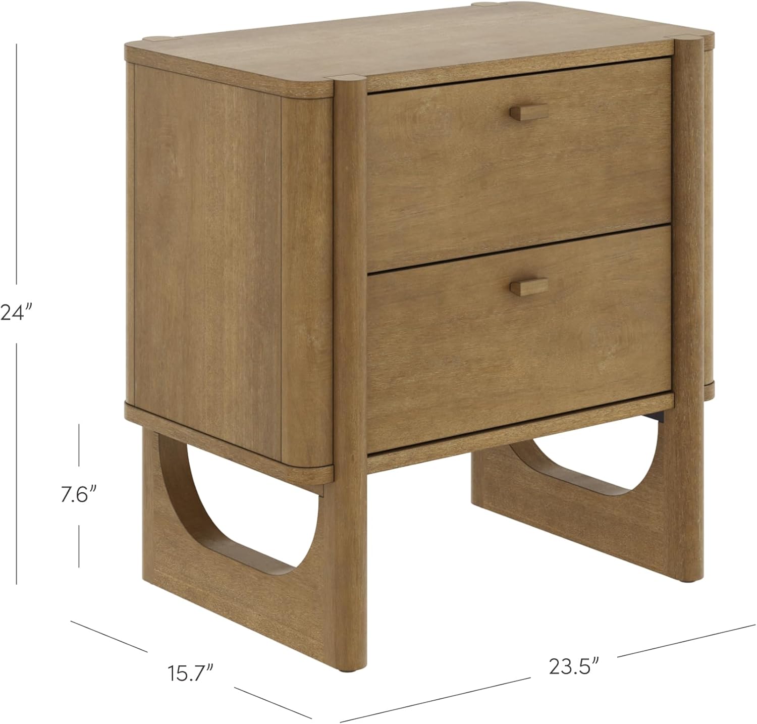Dimensions of the Solace nightstand