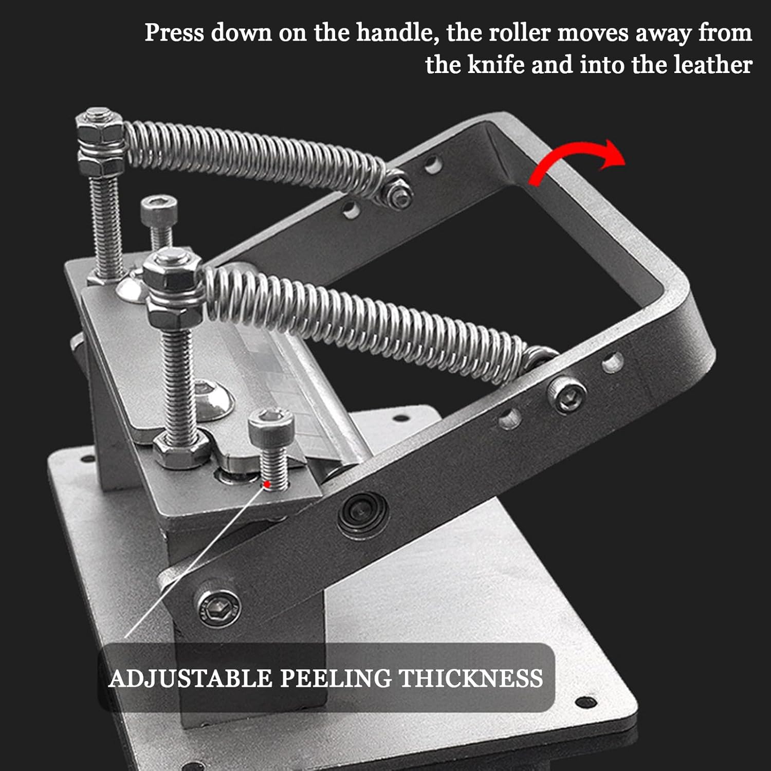 Leather Skiver Splitter Set, 3.93in Stainless Steel Manual Leather Splitter Leather Peeling Machine 10 Pcs Blades, Leather Paring Skiver Leather Skiving Tools (S)