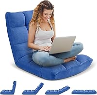 Vista 4 de Silla de Gaming Plegable para Suelo de 14 Posiciones Acolchada Ajustable Silla de Suelo Lazy Sofa con Algodón Transpirable y Terciopelo Amigable