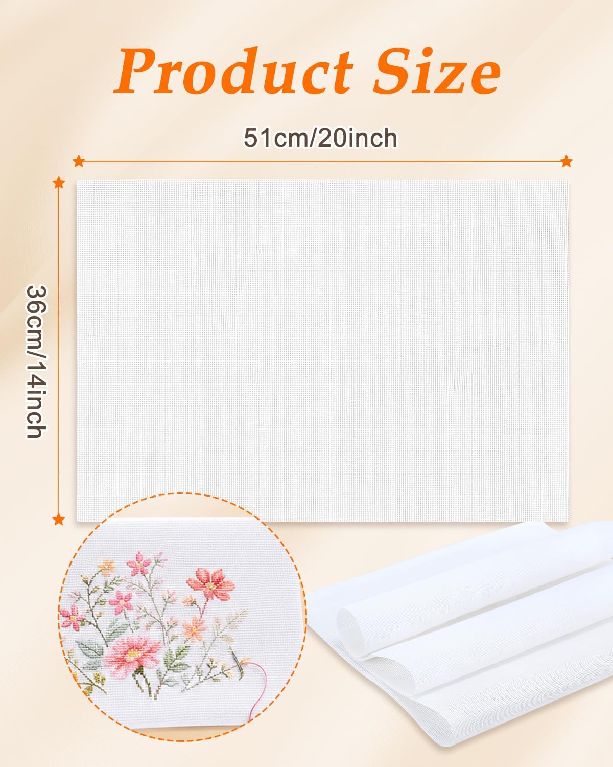 eZAKKA 18 Mesh Needlepoint Canvas, 14 x 20 Inch Blank Canvas for Crafts